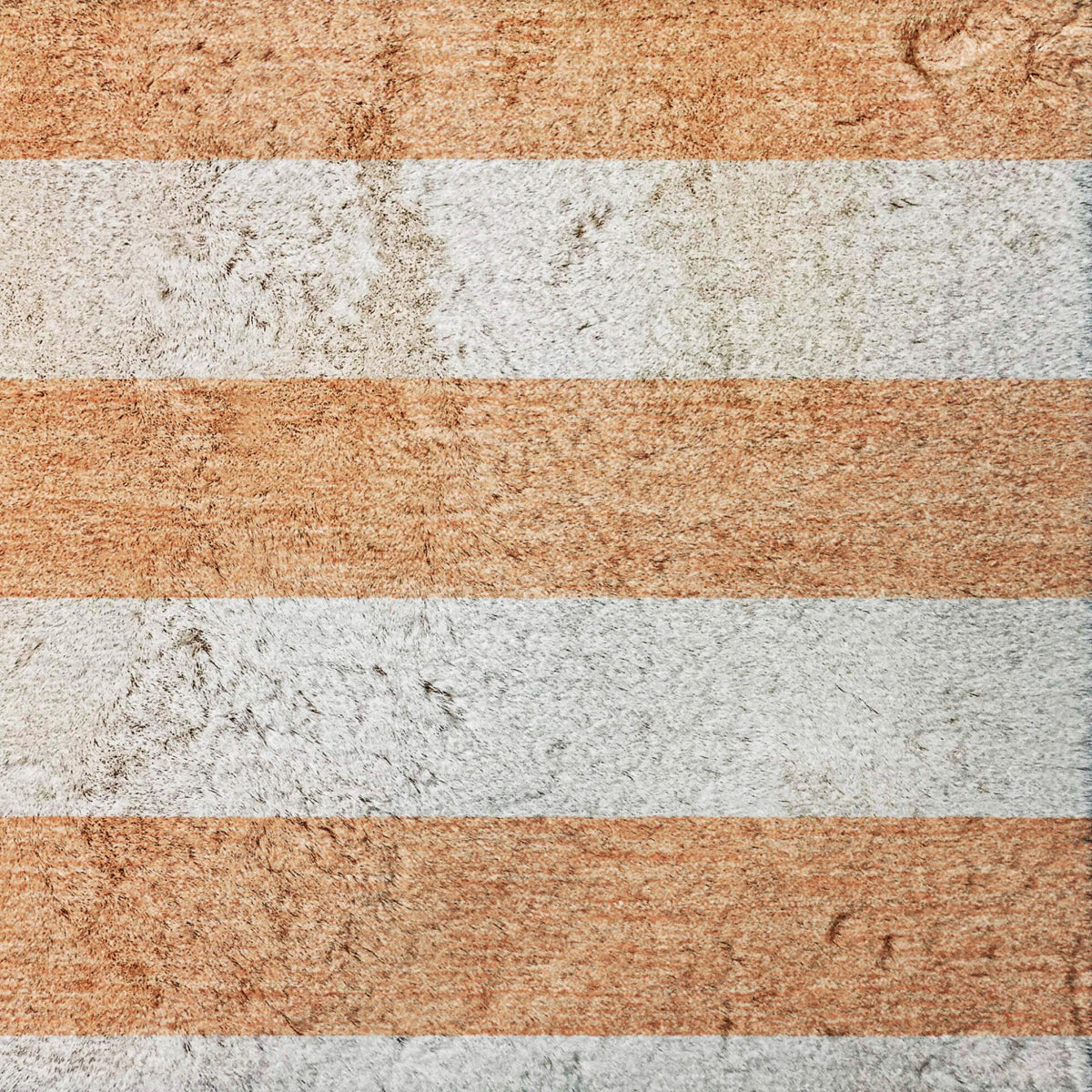 8' X 10' Salmon And Ivory Striped Shag Washable Area Rug With UV Protection - HomeRoots - Flyclothing LLC
