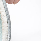 9' X 12' Sky Blue And Ivory Striped Shag Washable Area Rug With UV Protection - HomeRoots - Flyclothing LLC