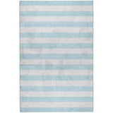 10' X 14' Sky Blue And Ivory Striped Shag Washable Area Rug With UV Protection - HomeRoots - Flyclothing LLC