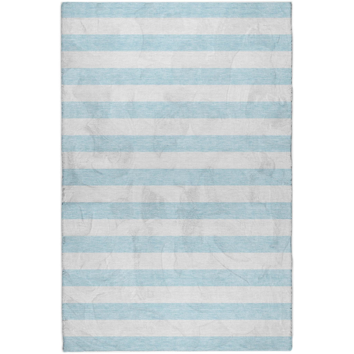 10' X 14' Sky Blue And Ivory Striped Shag Washable Area Rug With UV Protection - HomeRoots - Flyclothing LLC