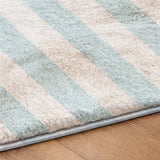 10' X 14' Sky Blue And Ivory Striped Shag Washable Area Rug With UV Protection - HomeRoots - Flyclothing LLC