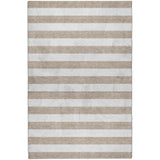 3' X 5' Taupe And Ivory Striped Shag Washable Area Rug With UV Protection - HomeRoots - Flyclothing LLC