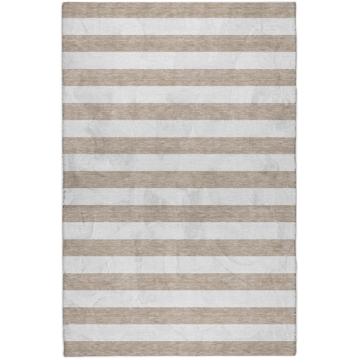 3' X 5' Taupe And Ivory Striped Shag Washable Area Rug With UV Protection - HomeRoots - Flyclothing LLC