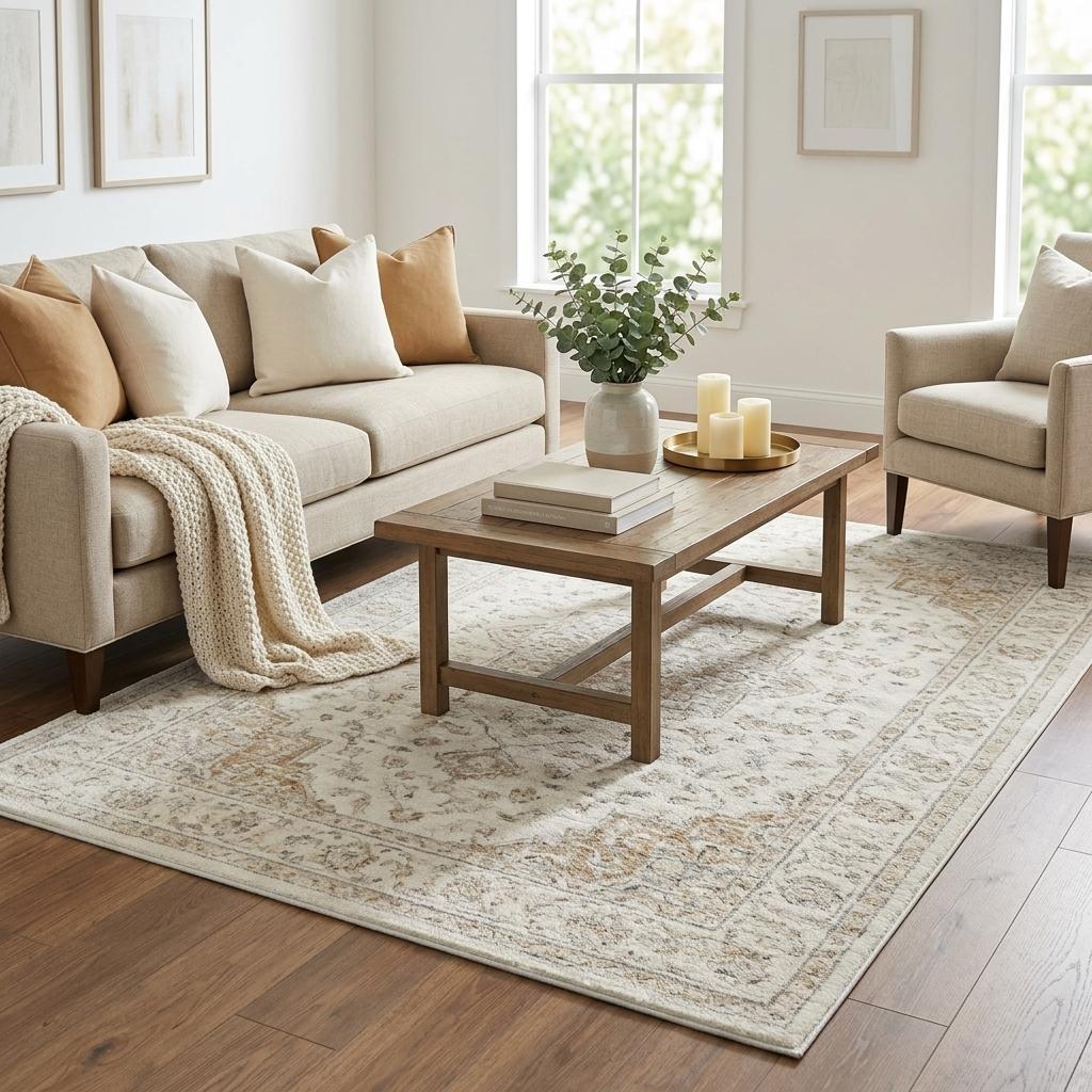 5' X 8' Taupe And Ivory Striped Shag Washable Area Rug With UV Protection - HomeRoots - Flyclothing LLC
