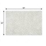 5' X 8' Taupe And Ivory Striped Shag Washable Area Rug With UV Protection - HomeRoots - Flyclothing LLC