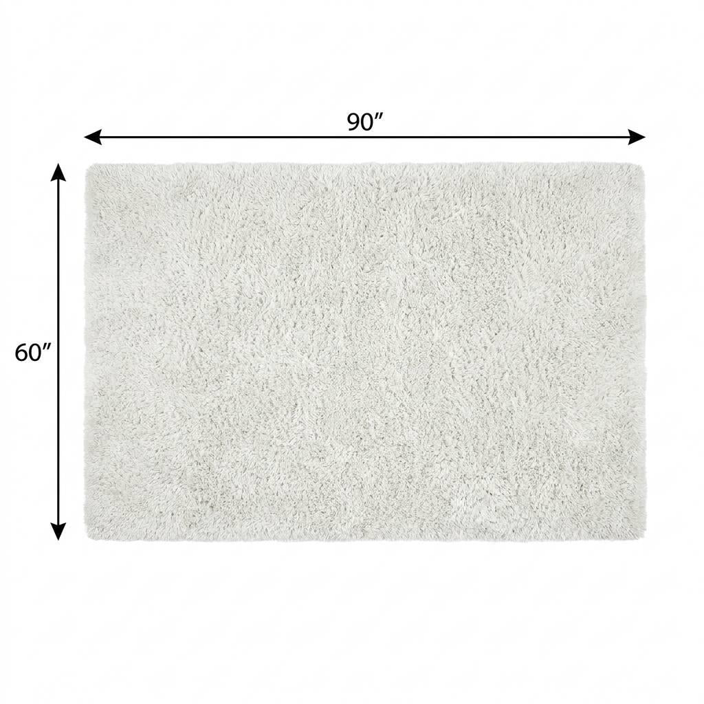 5' X 8' Taupe And Ivory Striped Shag Washable Area Rug With UV Protection - HomeRoots - Flyclothing LLC