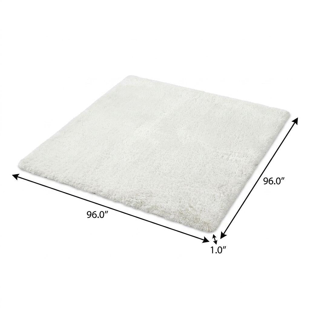 8' Taupe And Ivory Striped Shag Washable Round Rug With UV Protection - HomeRoots - Flyclothing LLC