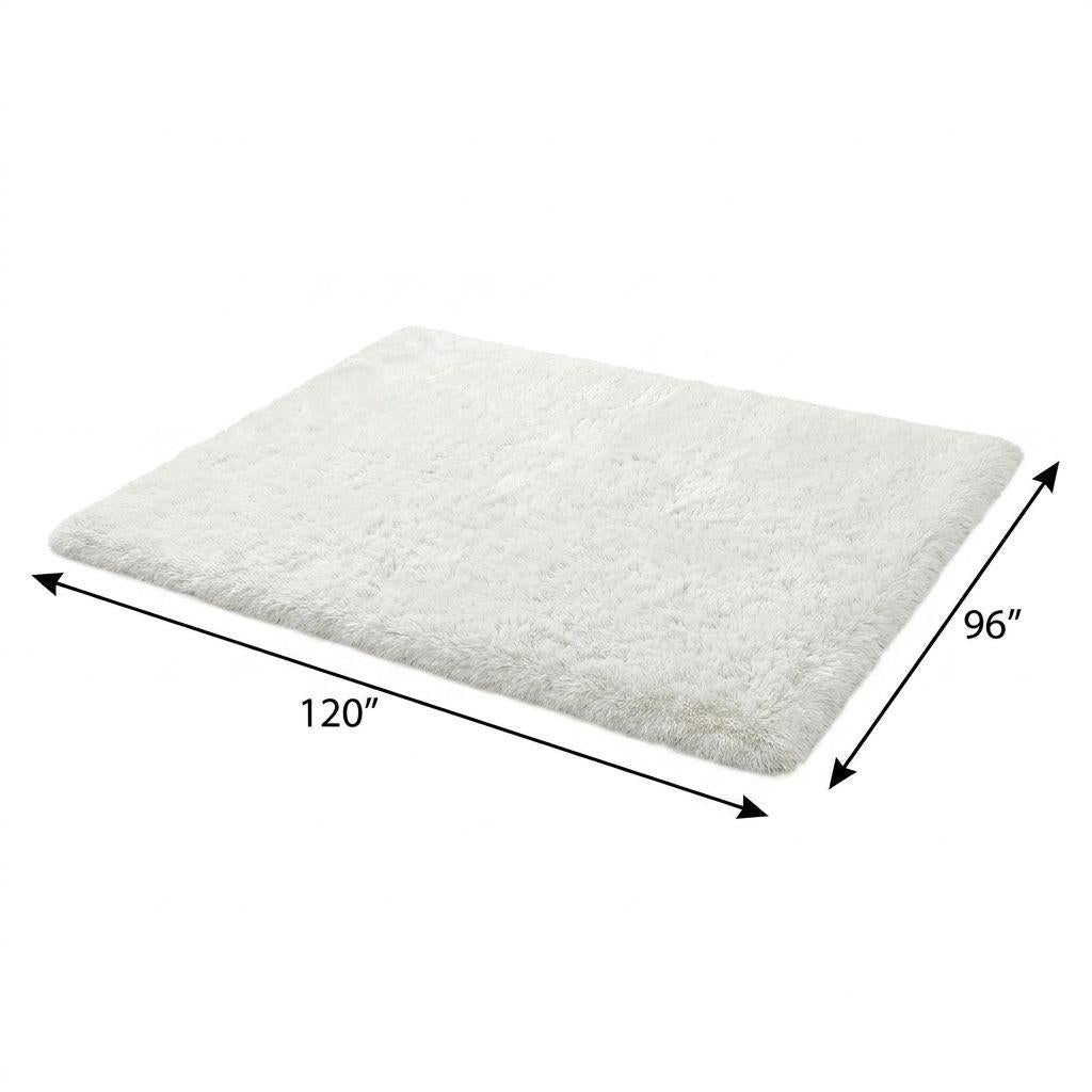8' X 10' Taupe And Ivory Striped Shag Washable Area Rug With UV Protection - HomeRoots - Flyclothing LLC