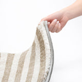 10' X 14' Taupe And Ivory Striped Shag Washable Area Rug With UV Protection - HomeRoots - Flyclothing LLC
