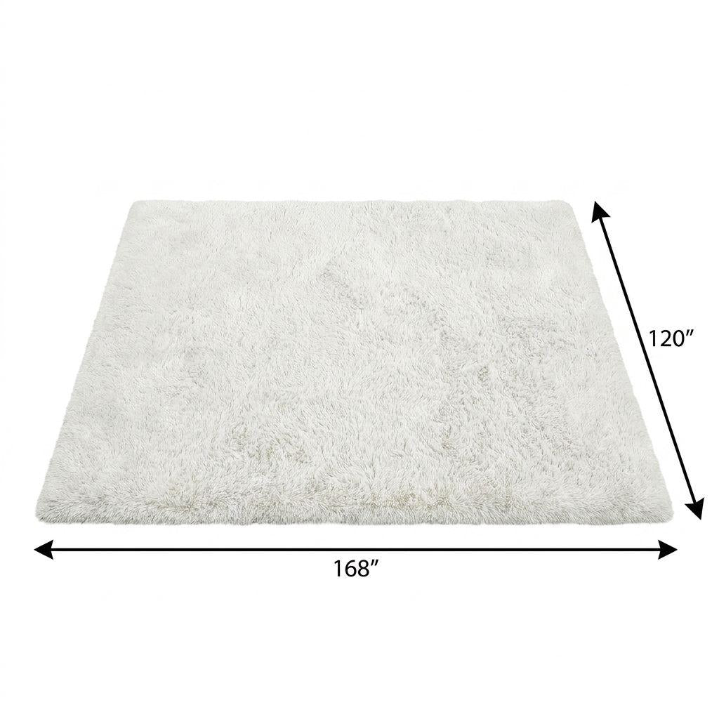 10' X 14' Taupe And Ivory Striped Shag Washable Area Rug With UV Protection - HomeRoots - Flyclothing LLC