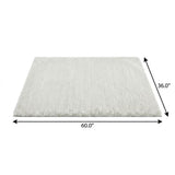 3' X 5' Yellow And Ivory Striped Shag Washable Area Rug With UV Protection - HomeRoots - Flyclothing LLC