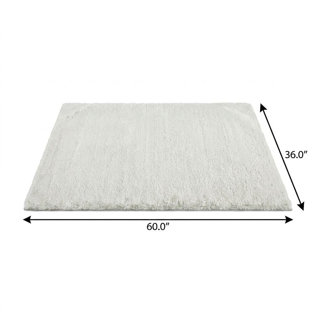 3' X 5' Yellow And Ivory Striped Shag Washable Area Rug With UV Protection - HomeRoots - Flyclothing LLC