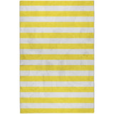 5' X 8' Yellow And Ivory Striped Shag Washable Area Rug With UV Protection - HomeRoots - Flyclothing LLC