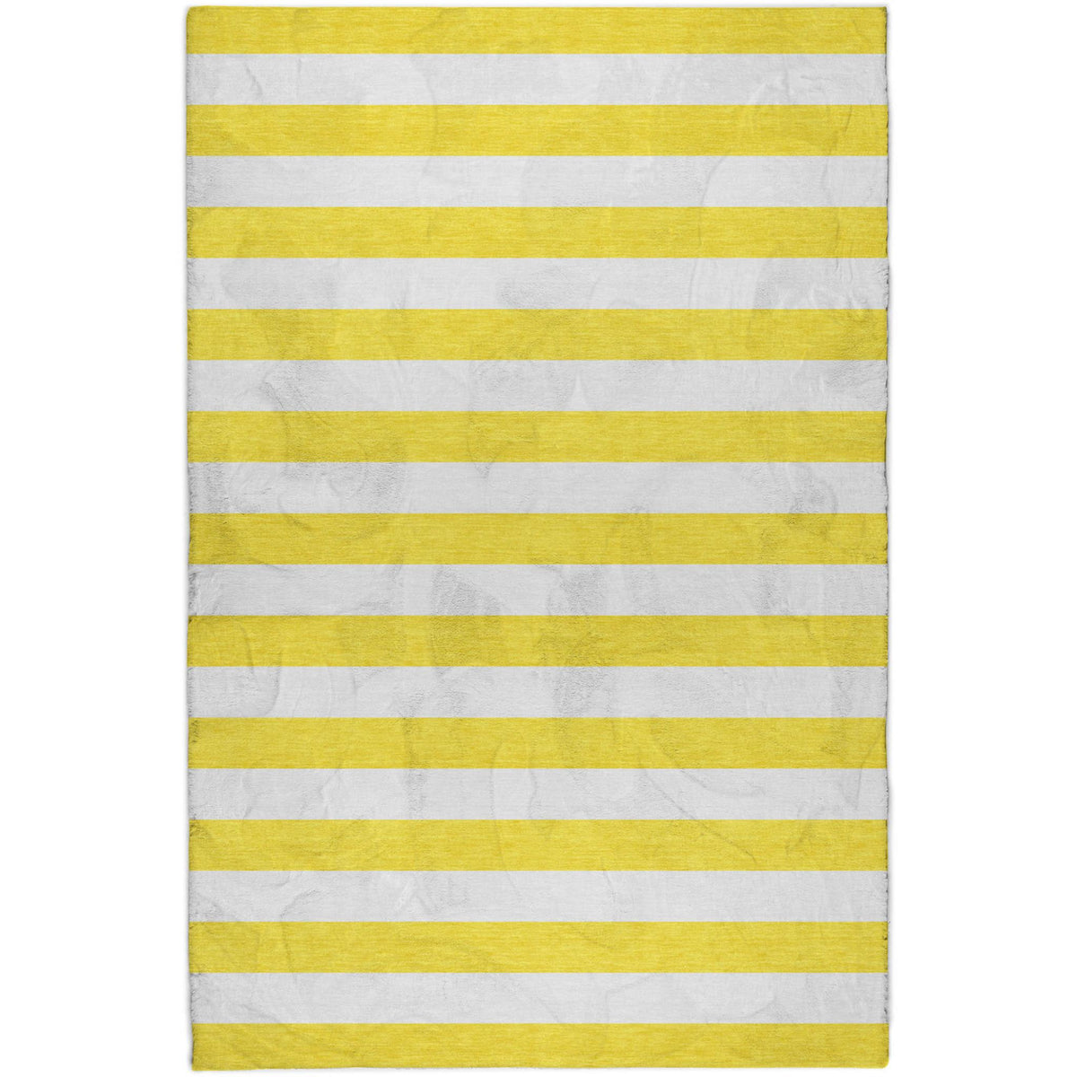 9' X 12' Yellow And Ivory Striped Shag Washable Area Rug With UV Protection - HomeRoots - Flyclothing LLC