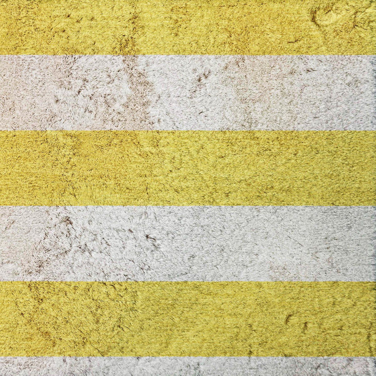 9' X 12' Yellow And Ivory Striped Shag Washable Area Rug With UV Protection - HomeRoots - Flyclothing LLC