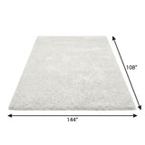 9' X 12' Yellow And Ivory Striped Shag Washable Area Rug With UV Protection - HomeRoots - Flyclothing LLC