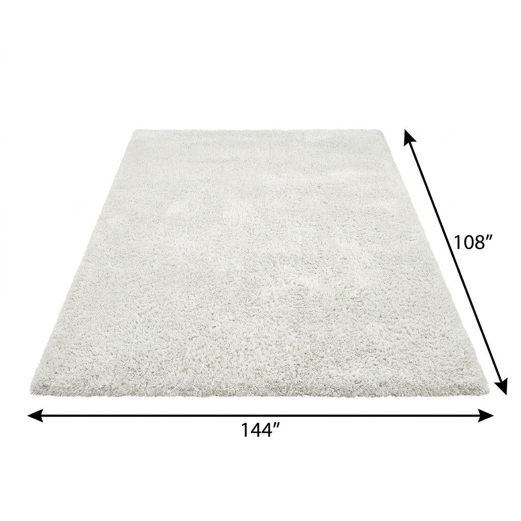 9' X 12' Yellow And Ivory Striped Shag Washable Area Rug With UV Protection - HomeRoots - Flyclothing LLC
