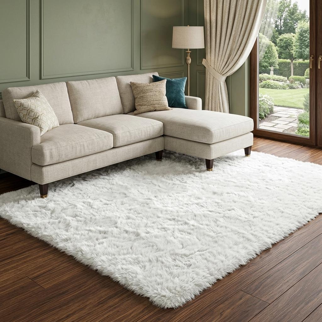 10' X 14' Orange And Ivory Geometric Shag Washable Area Rug With UV Protection - HomeRoots - Flyclothing LLC
