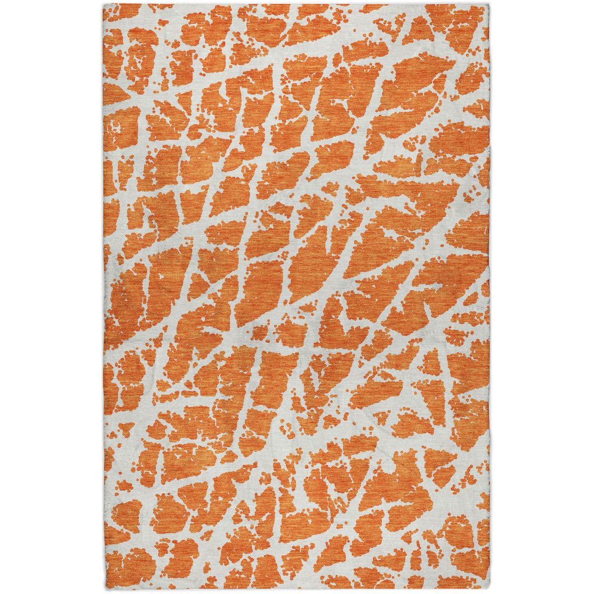 10' X 14' Orange And Ivory Geometric Shag Washable Area Rug With UV Protection - HomeRoots - Flyclothing LLC