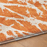10' X 14' Orange And Ivory Geometric Shag Washable Area Rug With UV Protection - HomeRoots - Flyclothing LLC