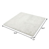 8' Peach And Ivory Geometric Shag Washable Round Rug With UV Protection - HomeRoots - Flyclothing LLC