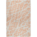 8' X 10' Peach And Ivory Geometric Shag Washable Area Rug With UV Protection - HomeRoots - Flyclothing LLC