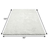 8' X 10' Peach And Ivory Geometric Shag Washable Area Rug With UV Protection - HomeRoots - Flyclothing LLC