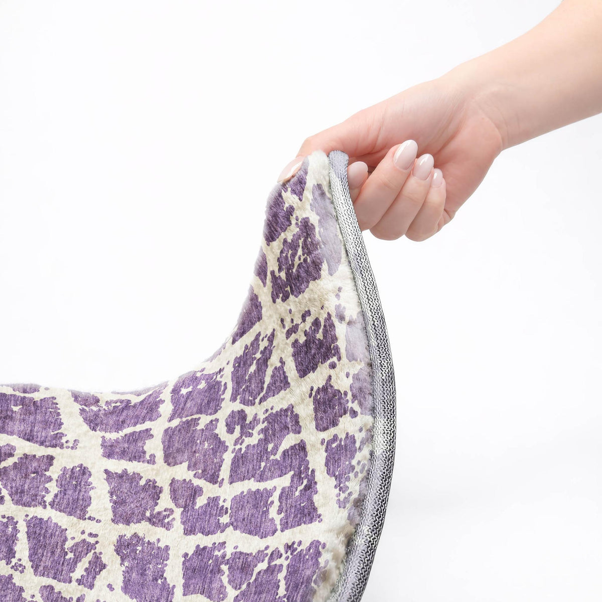 9' X 12' Purple And Ivory Geometric Shag Washable Area Rug With UV Protection - HomeRoots - Flyclothing LLC