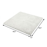8' Red And Ivory Geometric Shag Washable Round Rug With UV Protection - HomeRoots - Flyclothing LLC