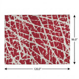 8' X 10' Red And Ivory Geometric Shag Washable Area Rug With UV Protection - HomeRoots - Flyclothing LLC