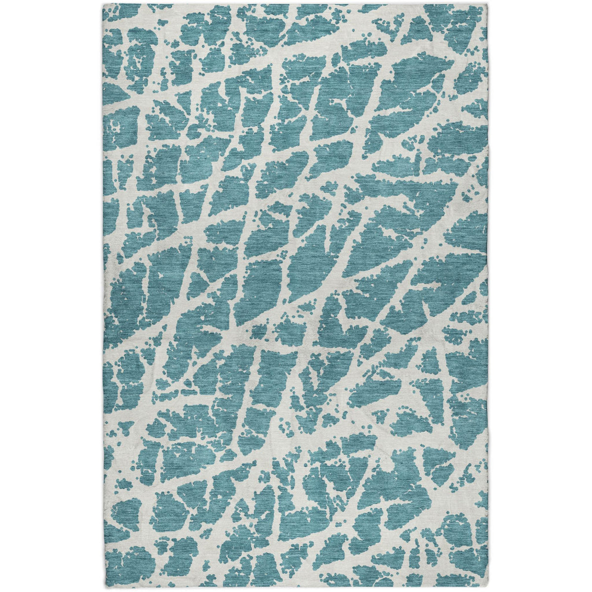 9' X 12' Teal And Ivory Geometric Shag Washable Area Rug With UV Protection - HomeRoots - Flyclothing LLC