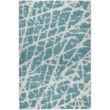 9' X 12' Teal And Ivory Geometric Shag Washable Area Rug With UV Protection - HomeRoots - Flyclothing LLC