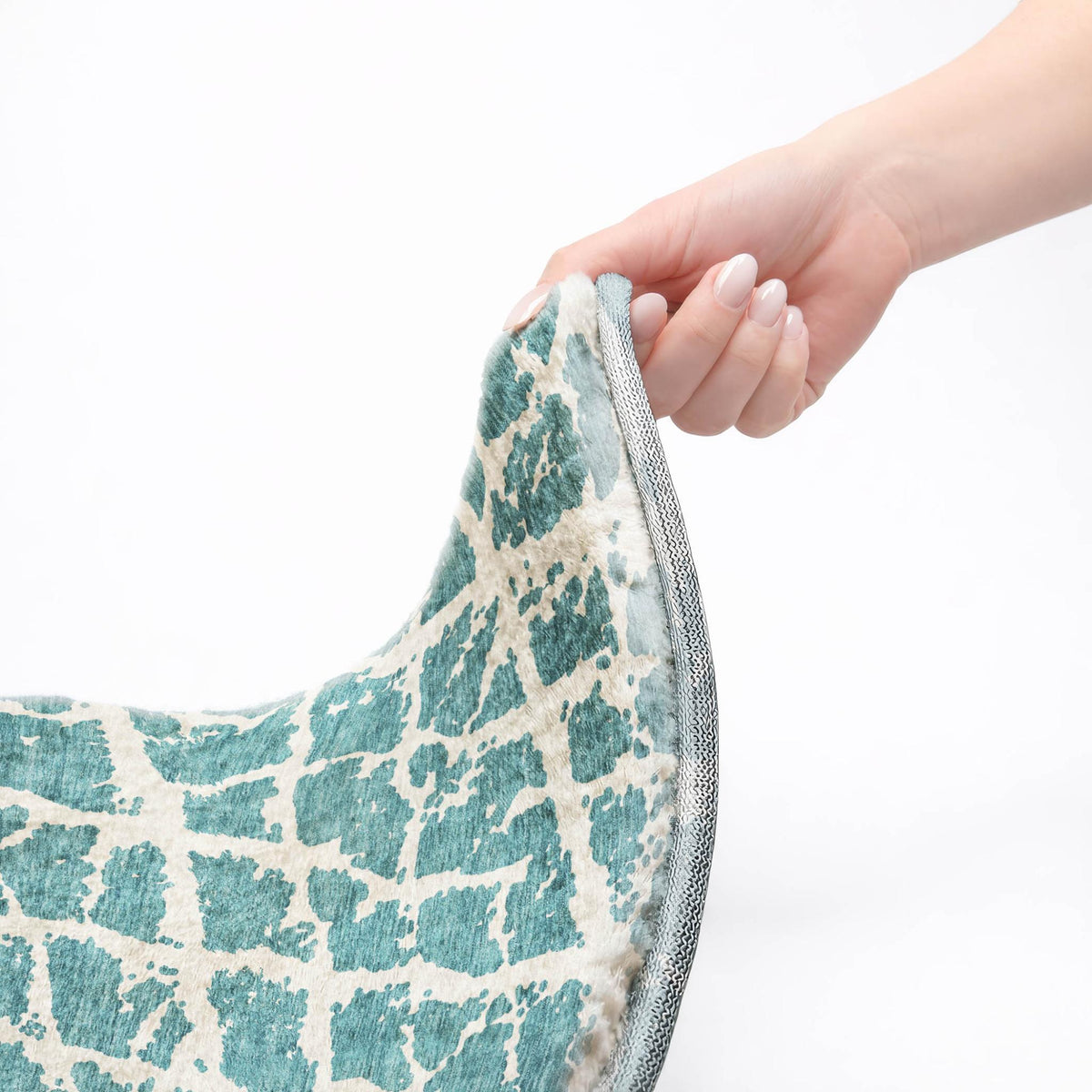 9' X 12' Teal And Ivory Geometric Shag Washable Area Rug With UV Protection - HomeRoots - Flyclothing LLC