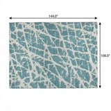 9' X 12' Teal And Ivory Geometric Shag Washable Area Rug With UV Protection - HomeRoots - Flyclothing LLC