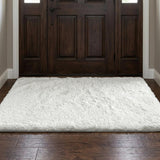 3' X 5' Teal And Ivory Abstract Shag Washable Area Rug With UV Protection - HomeRoots - Flyclothing LLC