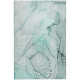 3' X 5' Teal And Ivory Abstract Shag Washable Area Rug With UV Protection - HomeRoots - Flyclothing LLC