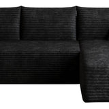 Black Corduroy Modular L Shaped Sofa and Chaise Sectional - HomeRoots - Flyclothing LLC