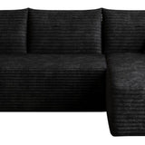 Black Corduroy Modular L Shaped Sofa and Chaise Sectional - HomeRoots - Flyclothing LLC