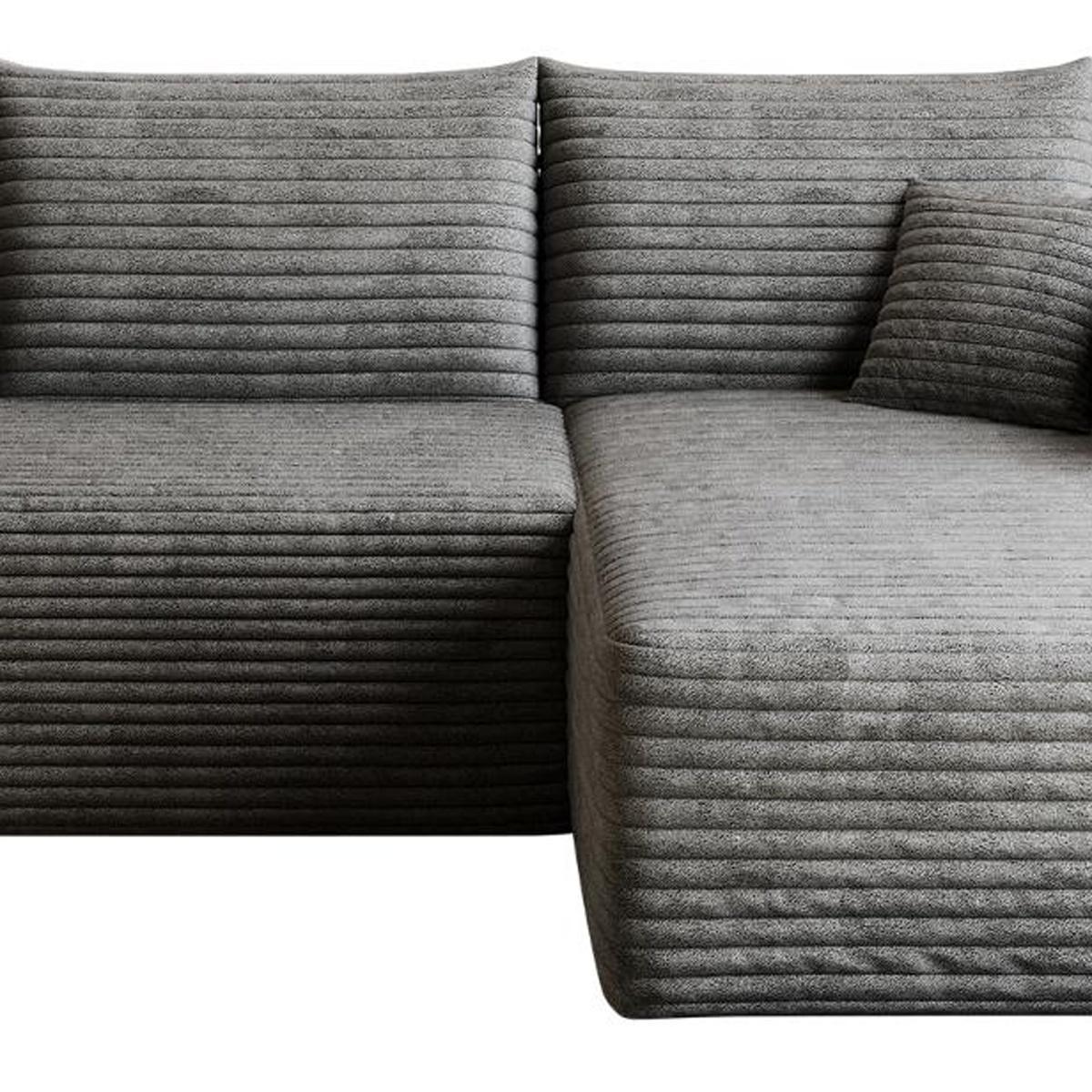 Gray Corduroy Modular L Shaped Sofa and Chaise Sectional - HomeRoots - Flyclothing LLC