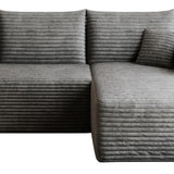 Gray Corduroy Modular L Shaped Sofa and Chaise Sectional - HomeRoots - Flyclothing LLC