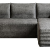 Gray Corduroy Modular L Shaped Sofa and Chaise Sectional - HomeRoots - Flyclothing LLC