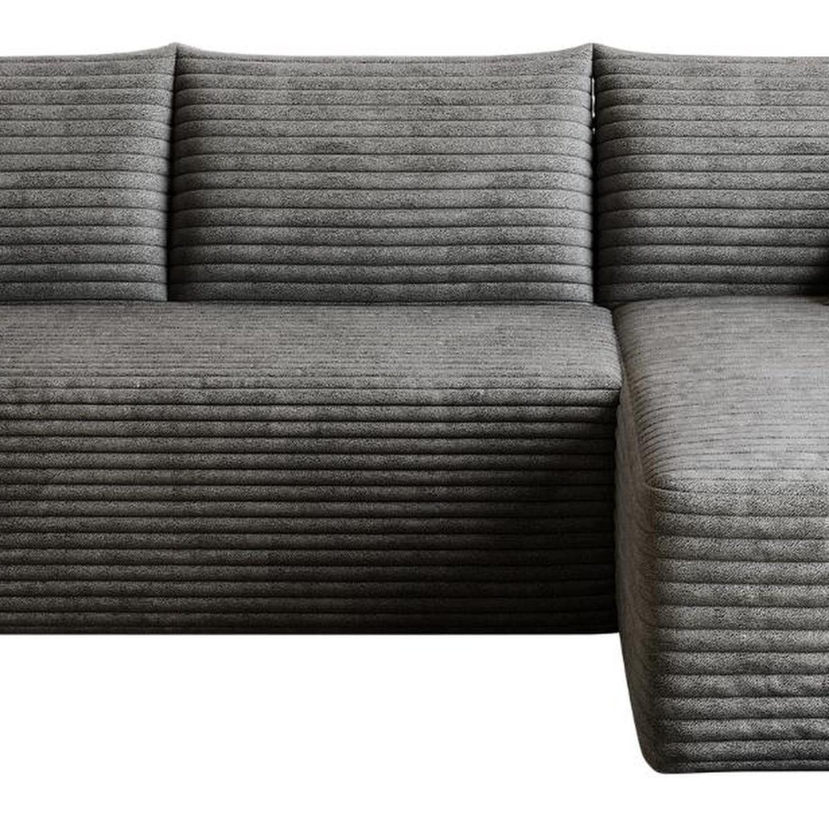 Gray Corduroy Modular L Shaped Sofa and Chaise Sectional - HomeRoots - Flyclothing LLC