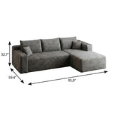 Gray Corduroy Modular L Shaped Sofa and Chaise Sectional - HomeRoots - Flyclothing LLC