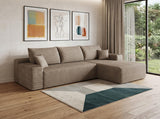 Camel Corduroy Modular L Shaped Sofa and Chaise Sectional - HomeRoots - Flyclothing LLC