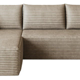 Camel Corduroy Modular L Shaped Sofa and Chaise Sectional - HomeRoots - Flyclothing LLC