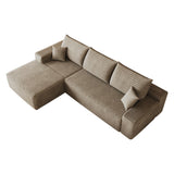 Camel Corduroy Modular L Shaped Sofa and Chaise Sectional - HomeRoots - Flyclothing LLC