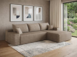 Camel Corduroy Modular L Shaped Sofa and Chaise Sectional - HomeRoots - Flyclothing LLC
