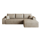Camel Corduroy Modular L Shaped Sofa and Chaise Sectional - HomeRoots - Flyclothing LLC