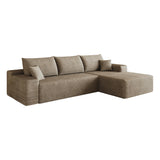 Camel Corduroy Modular L Shaped Sofa and Chaise Sectional - HomeRoots - Flyclothing LLC