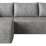 Gray Corduroy Modular L Shaped Sofa and Chaise Sectional - HomeRoots - Flyclothing LLC